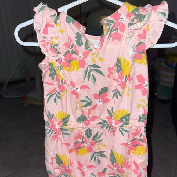 Carters 6M Just One you Link tropical floral print romper w snaps NWOT - Picture 5 of 5